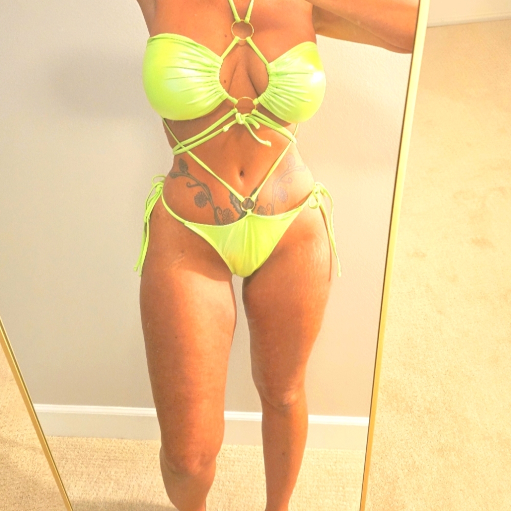 Pg10 #3 Neon Green Strappy Bikini
